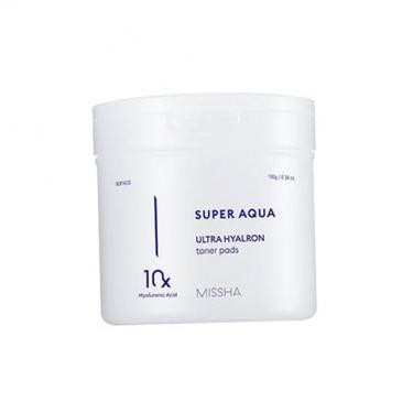 Missha Super Aqua Ultra Hyalron Toner Pads      90pc(Cleansing Wipes) Unisex