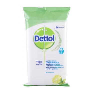 Dettol Antibacterial Cleansing Surface Wipes Lime & Mint  36Pc    Unisex (Antibakterijski Izdelek)