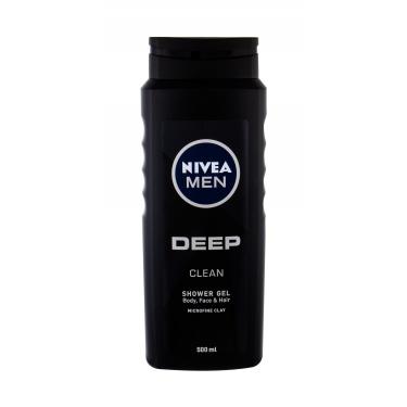 Nivea Men Deep Clean  500Ml   Body, Face & Hair Moški (Gel Za Tuširanje)