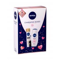 Nivea Care & Roses Shower Cream 250 Ml + Antiperspirant Black & White Invisible Silky Smooth 150 Ml 250Ml    Ženski (Krema Za Tuširanje)
