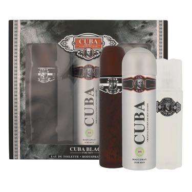 Cuba Black  Edt 100Ml + 100Ml Aftershave Lotion + 200Ml Deodorant 100Ml    Moški (Eau De Toilette)
