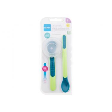 Mam Heat Sensitive Spoons & Cover  1Pc  K  (Dishes) 6m+ Green 