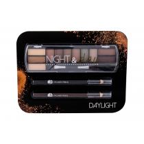 2K Night & Day  Eye Shadow Palette 8,16 G + Eyeliner Pencil 0,6 G Black + Eyeliner Pencil 0,6 G Brown 8,16G Daylight   Ženski (Sencilo Za Oci)
