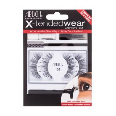 Ardell X-Tended Wear Lash System False Lashes X-Tended 105 1 Pair + Lash Glue X-Tended Wear 1 G + Applicator 1 Pc + Lash Remover 1 G + Lash Brush 1 Pc 1Pc Black  105 Ženski (Umetne Trepalnice)