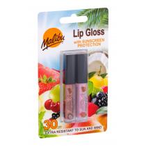 Malibu Lip Gloss  Lip Gloss 1,5 Ml Coconut + Lip Gloss 1,5 Ml Strawberry 1,5Ml   Spf30 Ženski (Lip Gloss)