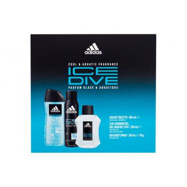 Adidas Ice Dive  100Ml Edt 100 Ml + Deodorant 150 Ml + Shower Gel 250 Ml Moški  Deodorant(Eau De Toilette)  