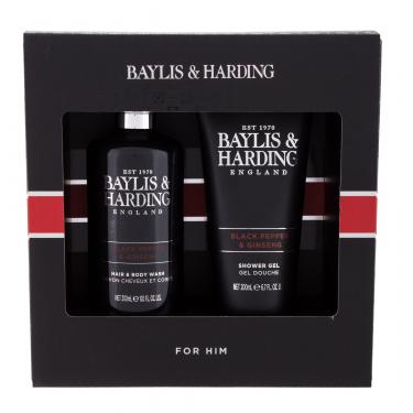 Baylis & Harding For Him Black Pepper & Ginseng Collection Hair&Body Shower Gel Black Pepper & Ginseng 300 Ml + Shower Gel Black Pepper & Ginseng 200 Ml 300Ml    Moški (Gel Za Tuširanje)