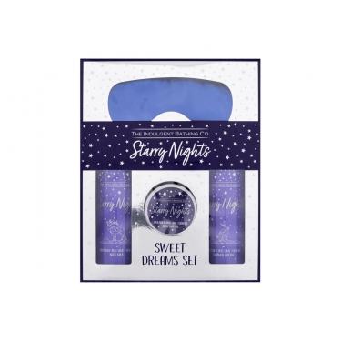 The Indulgent Bathing Co. Starry Nights Sweet Dreams Set 300Ml Lavender And Lime Flower Shower Cream 300 Ml + Lavender And Lime Flower Bath Milk 300 Ml + Lavender And Lime Flower Body Butter 100 Ml + Satin Sleep Mask 1 Pc Ženski  (Shower Cream)  