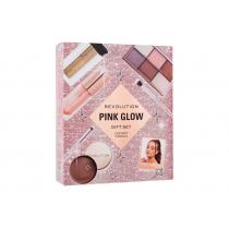 Makeup Revolution London Pink Glow   Mini Reloaded Palette 4,2 G + Lip Gloss Shimmer Bomb 4,5 Ml Glimmer Nude + Viva Loose Body Glitter 3 G Partaay Gold + Balm Glow 8,2 G Natural Nude + Brush 2 Pcs Brush 1C00000101 4,2G W (Eye Shadow) Gift Set