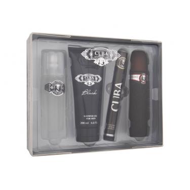 Cuba Black    EDT 100 ml + EDT 35 ml + After Shave Lotion 100 ml + Shower Gel 200 ml Aftershave Water  100ml(Eau de Toilette) Moški