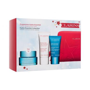 Clarins Hydra-Essentiel [Ha2]   Hydra-Essentiel Silky Cream 50 Ml + Hydra-Essentiel Night Care 15 Ml + Moisture-Rich Body Lotion 30 Ml + Red Cosmetic Bag Body Lotion 1D00000101 50Ml W (Day Cream) Collection