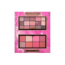 Makeup Revolution London Pink Moments Face & Eye Gift Set 16G Blush Palette 16 G Lover + Reloaded Eyeshadows Palette 16,5 G Romance Ženski  Eye Shadow(Blush)  
