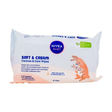 Nivea Baby      57Pc K (Cleansing Wipes) Soft & Cream Cleanse & Care Wipes