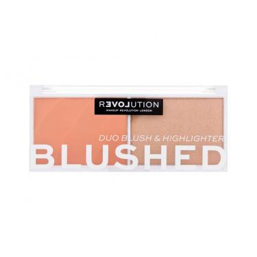 Revolution Relove Colour Play Blushed Duo Blush & Highlighter  5,8G Queen   Ženski (Konturovací Paletka)
