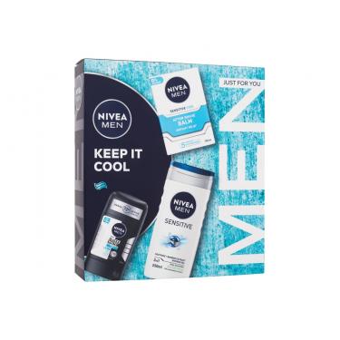 Nivea Men   Antiperspirant Invisible Black & White Fresh 50 Ml + Aftershave Balm Men Sensitive Cool 100 Ml + Shower Gel Men Sensitive 250 Ml Aftershave Balm 4900000101 50Ml M (Antiperspirant) Keep It Cool