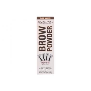 Makeup Revolution London Brow Powder Stamp & Stencil  0,65G Dark Brown   Ženski (Puder Za Obrvi)