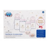 Canpol Babies Royal Baby Set 240Ml Nursing Bottle Easystart Anti-Colic 2 X 240 Ml + Nursing Bottle Easystart Anti-Colic 2 X 120 Ml + Light Touch Royal Baby Soother 2 X 0-6M + Royal Baby Soother Clip With Ribbon 1 Pc K  Soother(Baby Bottle) Little Princess
