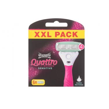 Wilkinson Sword Quattro For Women Sensitive  6Pc    Ženski (Nadomestno Rezilo)